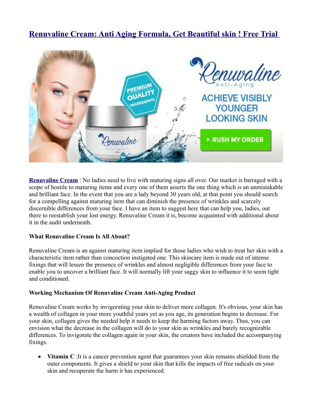 renuvaline cream anti aging formula get beautiful