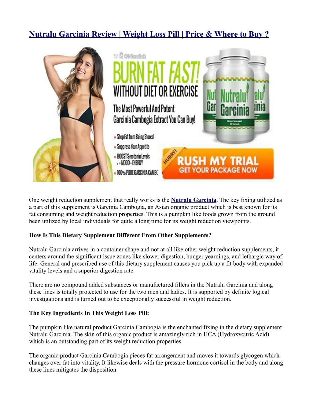 nutralu garcinia review weight loss pill price