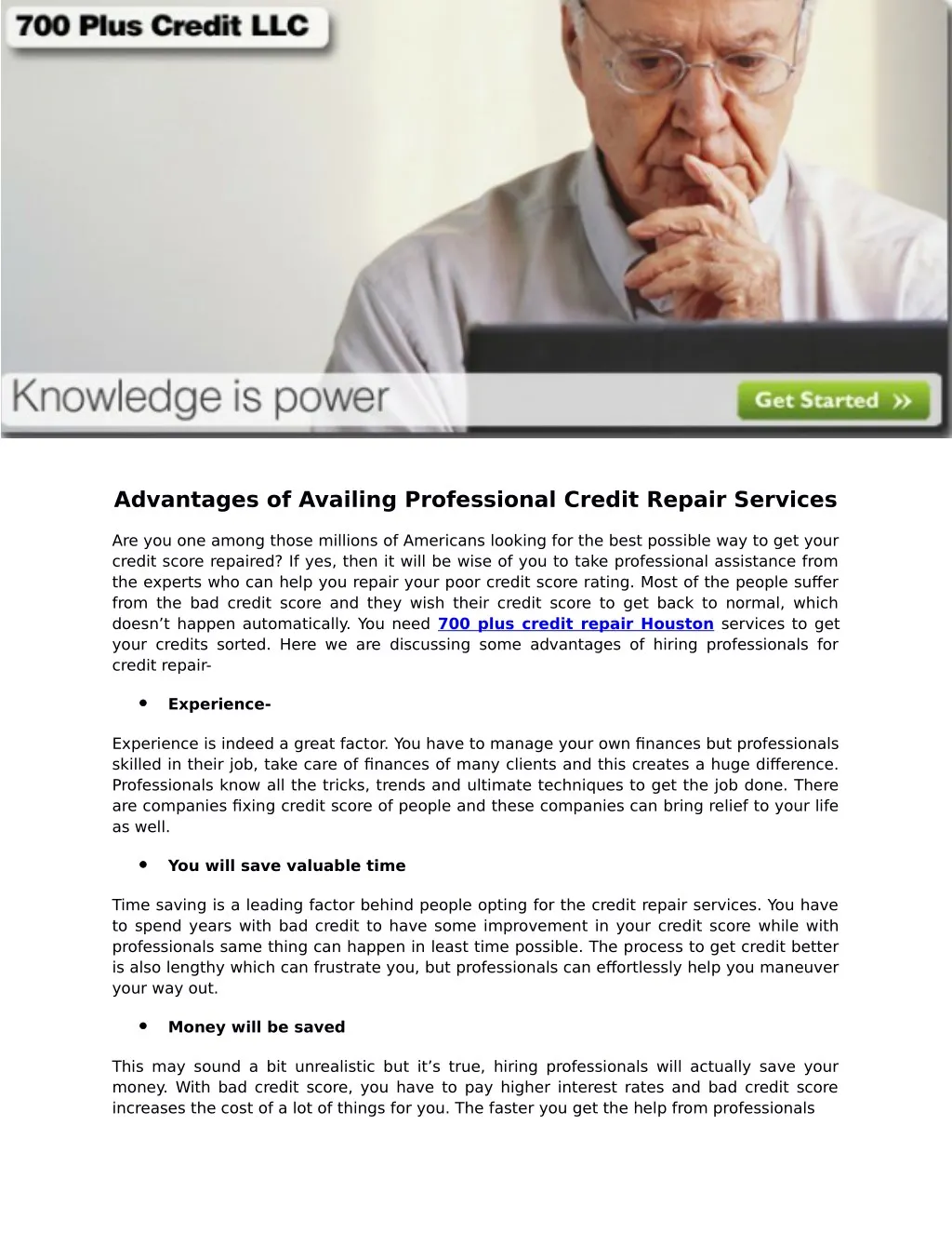 advantages of availing professional credit repair