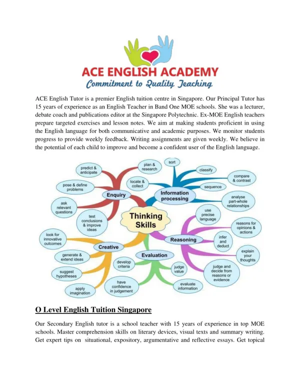 O Level English Tuition Singapore