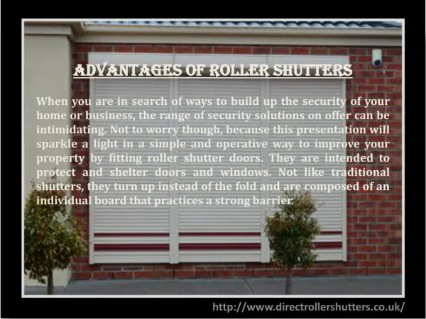 Advantages Of Roller Shutters