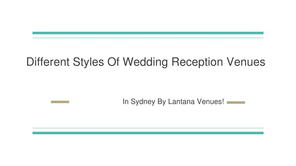different styles of wedding reception venues