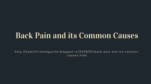 Back Pain and its Common Causes