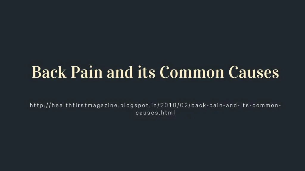 back pain and its common causes
