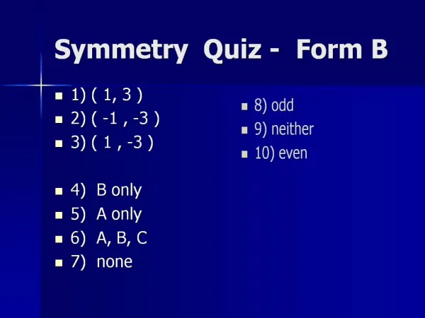 Symmetry Quiz - Form B