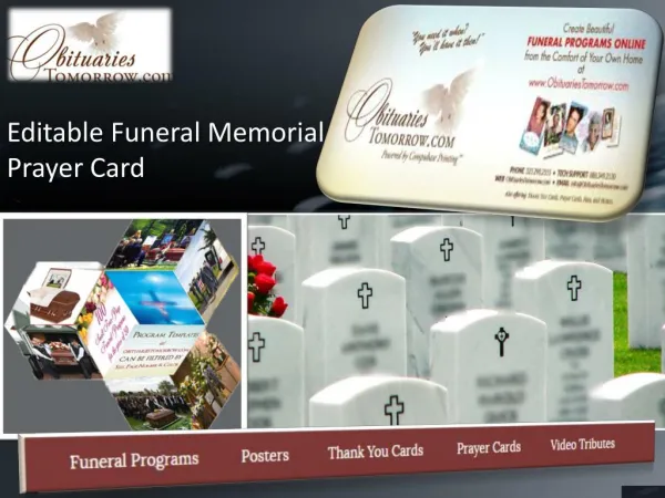 Editable Funeral Memorial Prayer Card