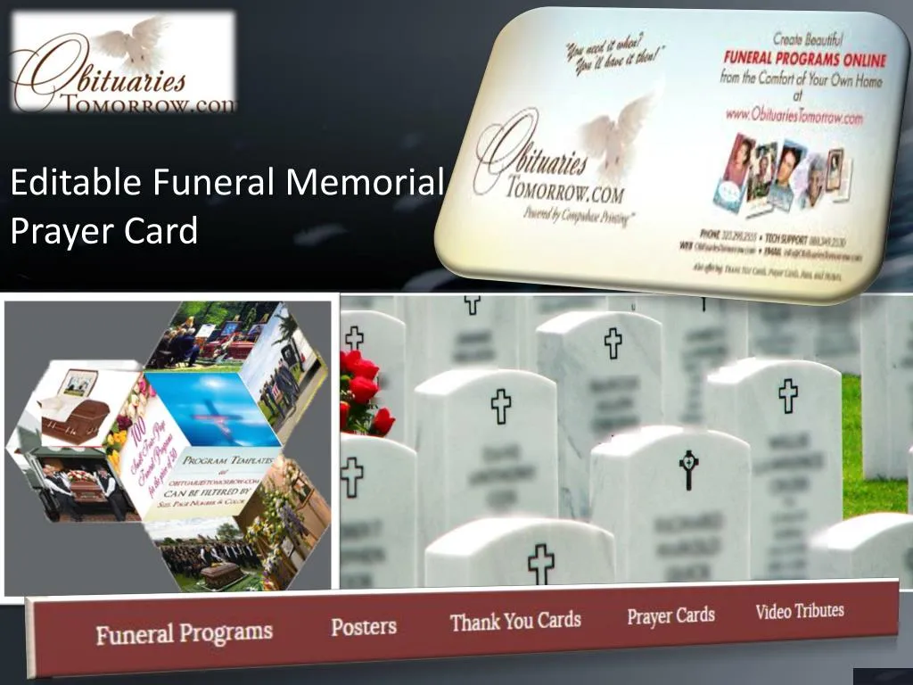 editable funeral memorial prayer card