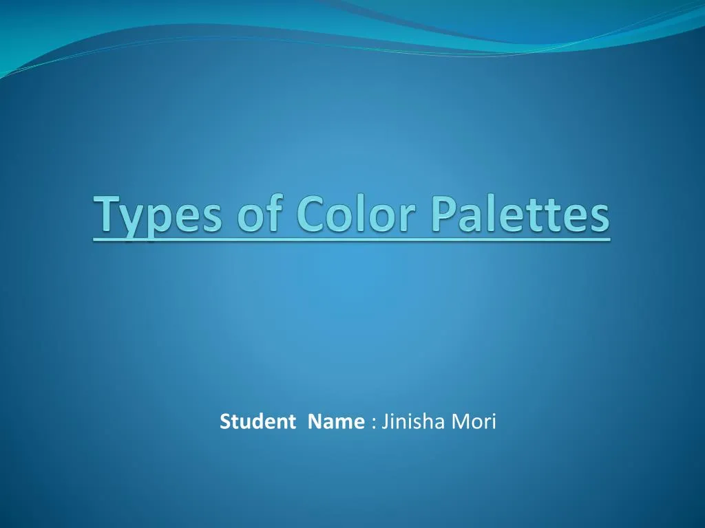 types of color palettes