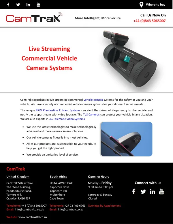 Live Streaming Commercial Vehicle Camera Systems