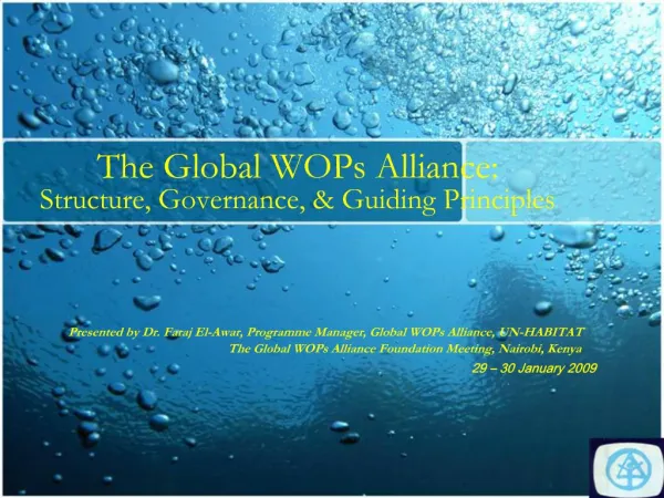 The Global WOPs Alliance: Structure, Governance, Guiding Principles