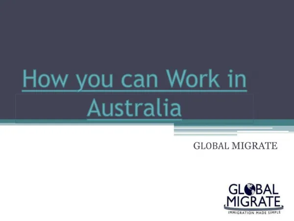 How can you Work in Australia