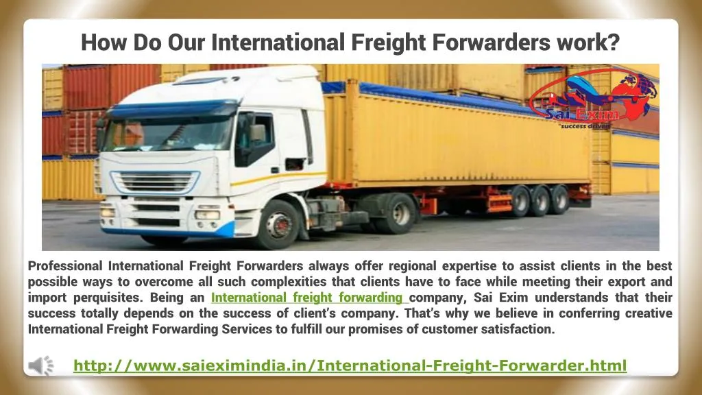 how do our international freight forwarders work