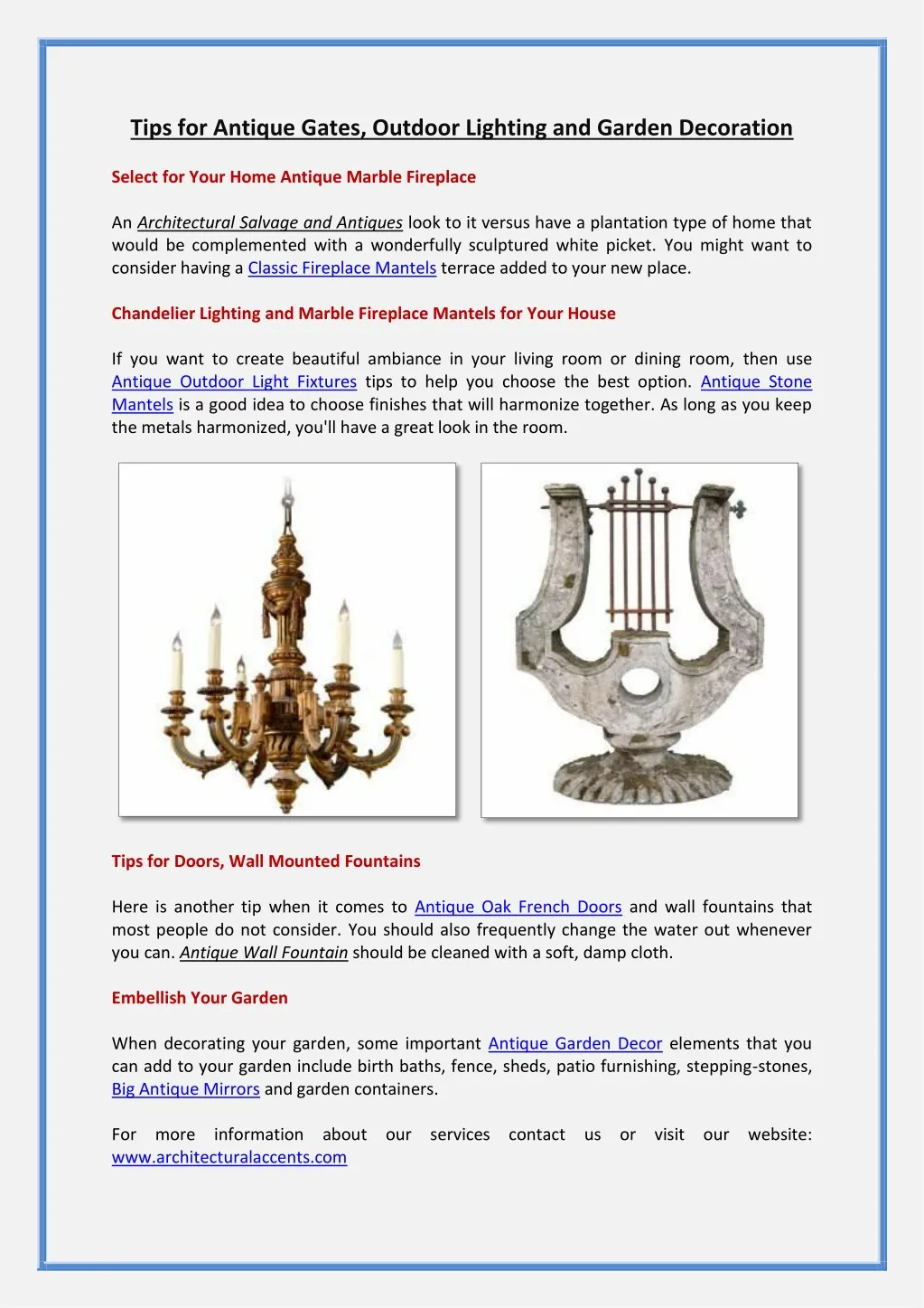 tips for antique gates outdoor lighting