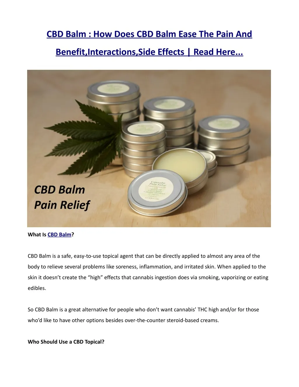 cbd balm how does cbd balm ease the pain and