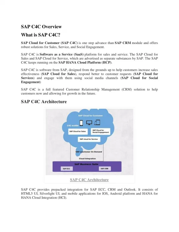 SAP C4C PDF