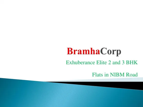 2 & 3 BHK Flats in NIBM Pune | BramhaCorp