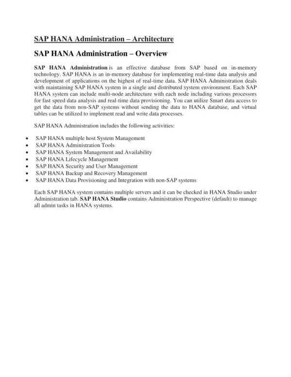 SAP HANA PDF