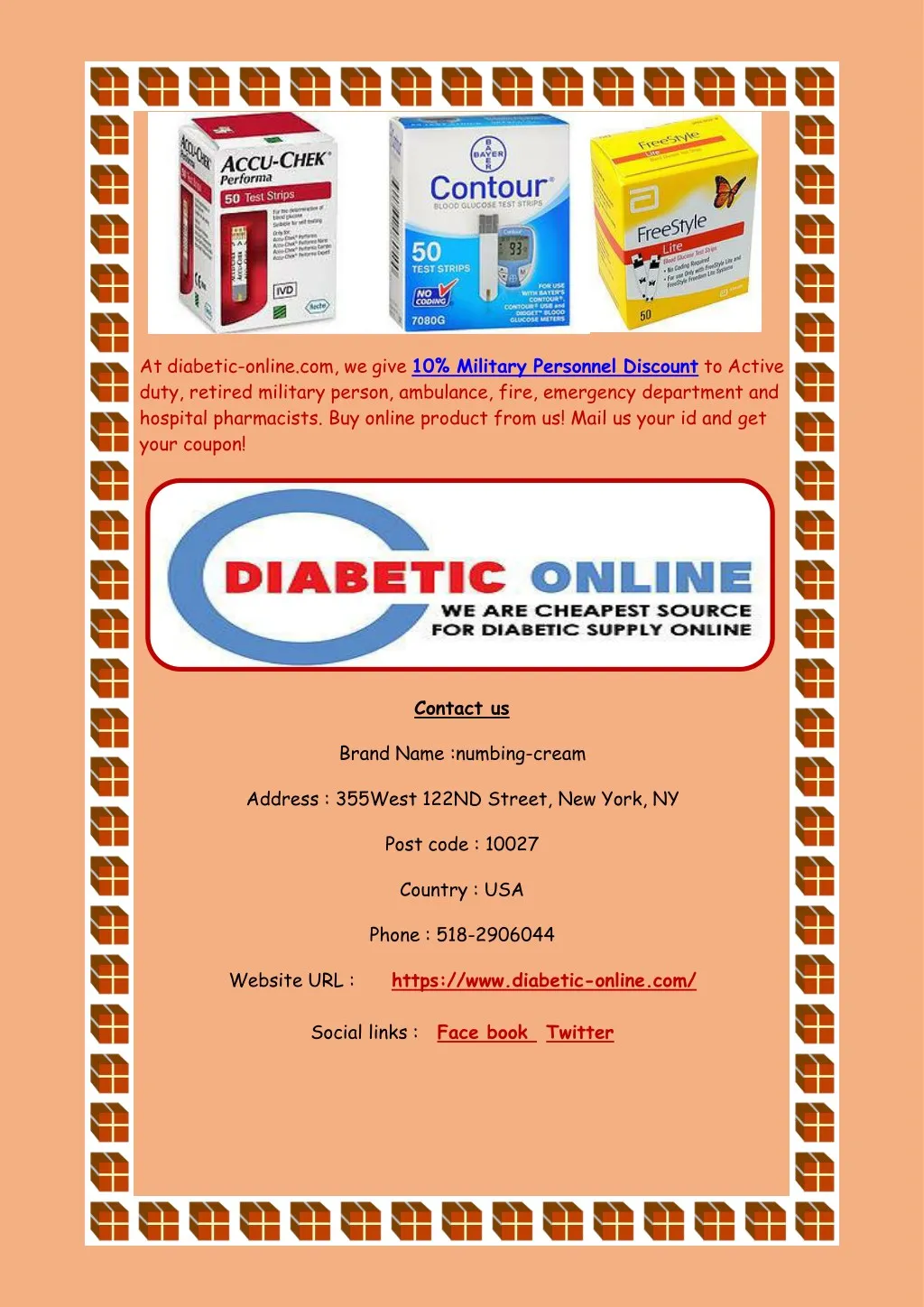 at diabetic online com we give 10 military
