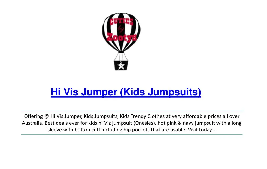 hi vis jumper kids jumpsuits