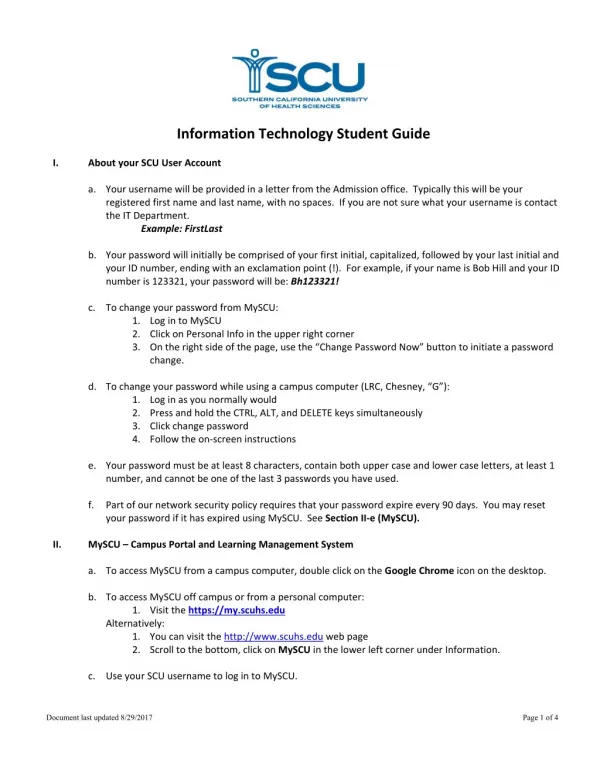 Information Technology Student Guide