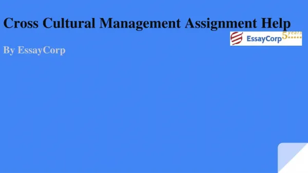 Cross Cultural Management Assignment Help