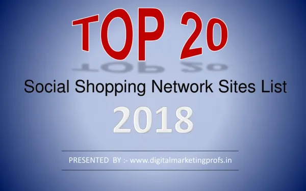 Top 20 Free High DA Social Shopping Network Sites list 2018