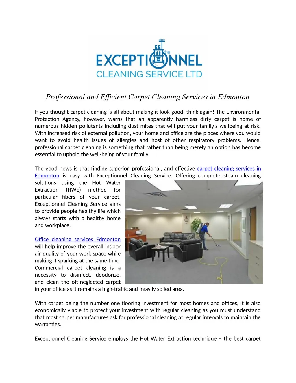 professional and efficient carpet cleaning
