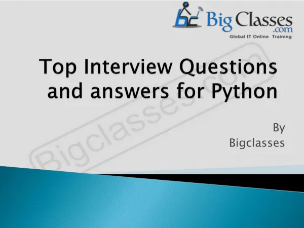 Top Interview questions and answers for Python