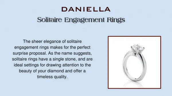 Solitaire Engagement Rings | Daniella Jewellers
