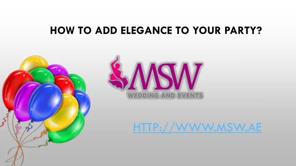 how to add elegance to your party