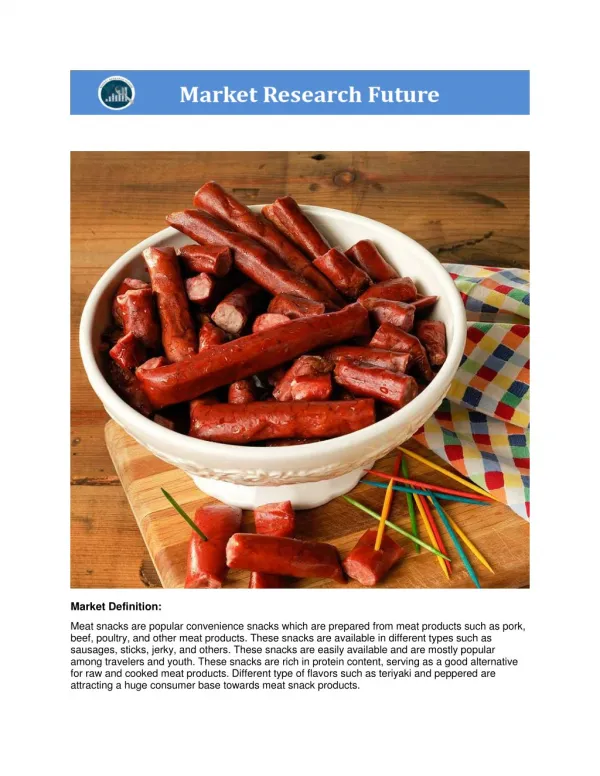 Meat Snacks Market Trends 2023 pdf file