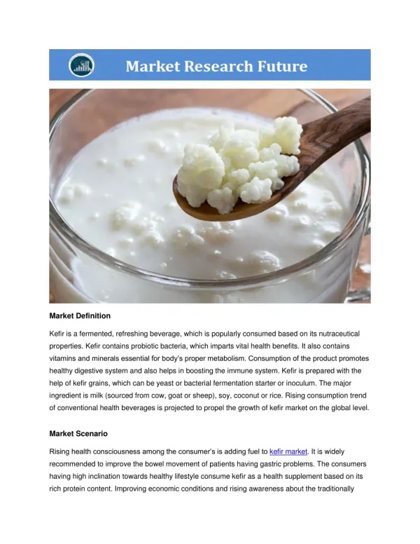 Global Kefir Market Research Report in PDF