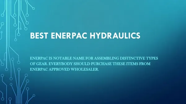 Best enerpac hydraulics Products distributor