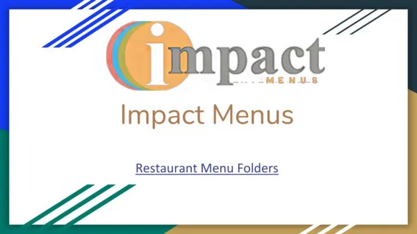 Restaurant Menu Folders | Menu Jacket | Restaurant Menu Presentation