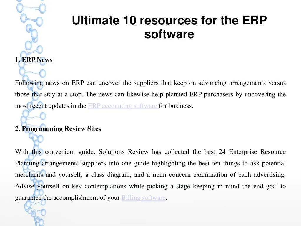 ultimate 10 resources for the erp software