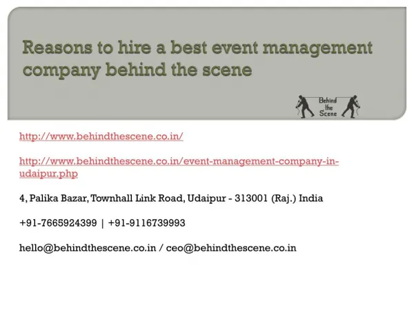 Reasons to hire a best event management company behind the scene