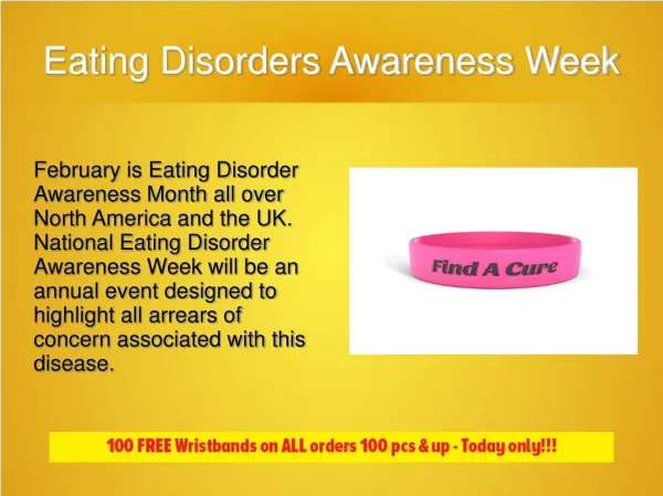 Eating Disorders Awareness Wristbands