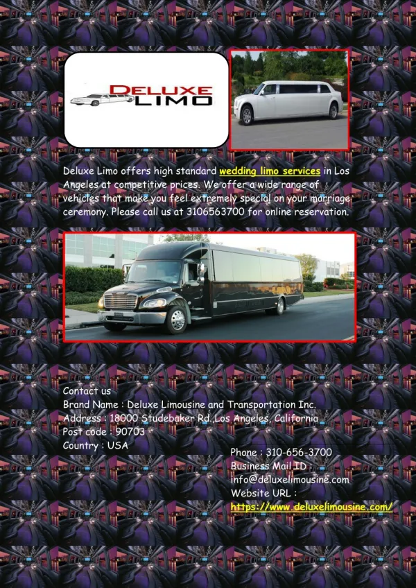 Party Bus, Hummer and Stretch Limo Rentals in Los Angeles