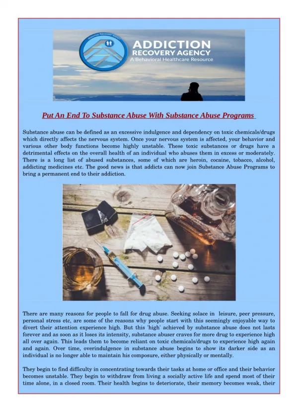Substance Abuse Programs