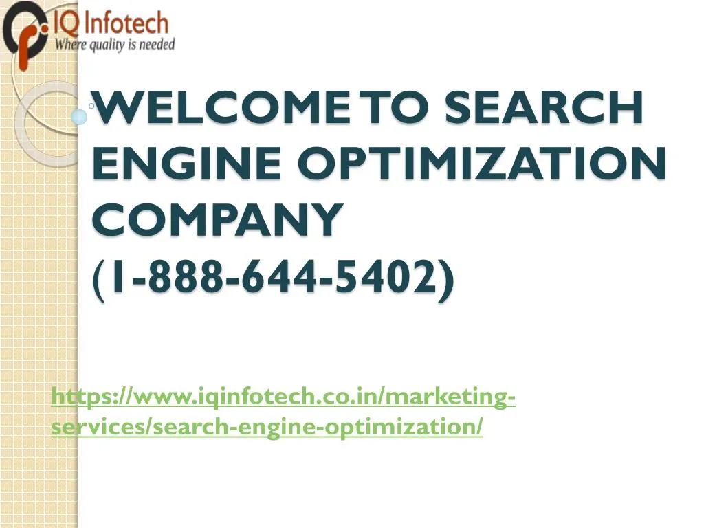 welcome to search engine optimization company 1 888 644 5402