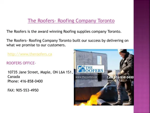 Roofing supplies Toronto