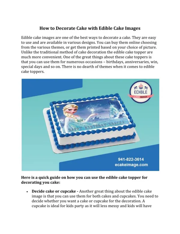 Edible Cake Images | Decorate Cake | Edible Printed Cake Images
