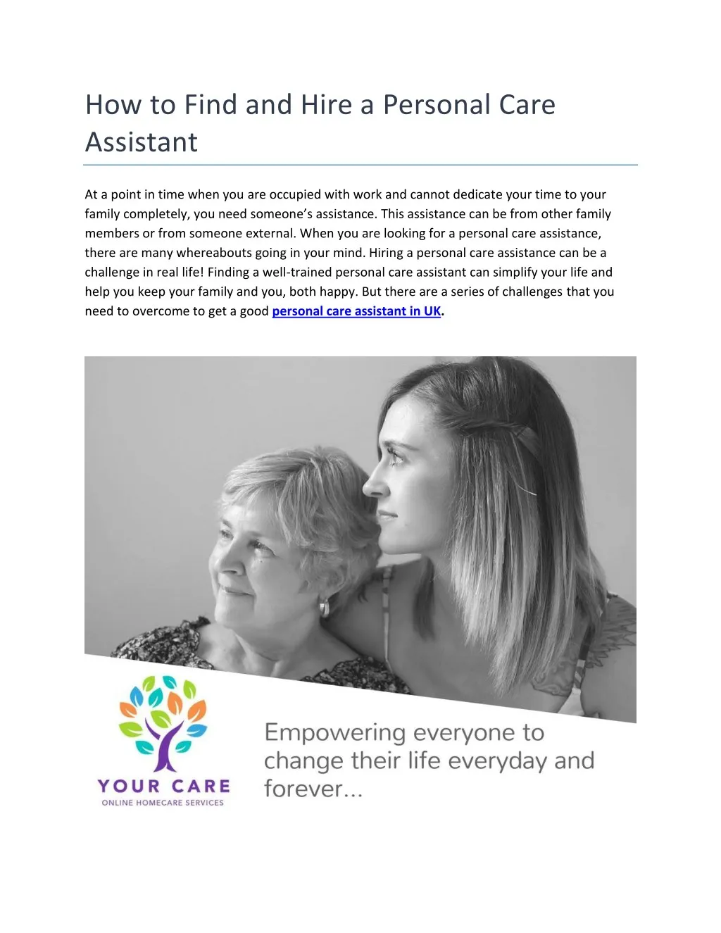 how to find and hire a personal care assistant