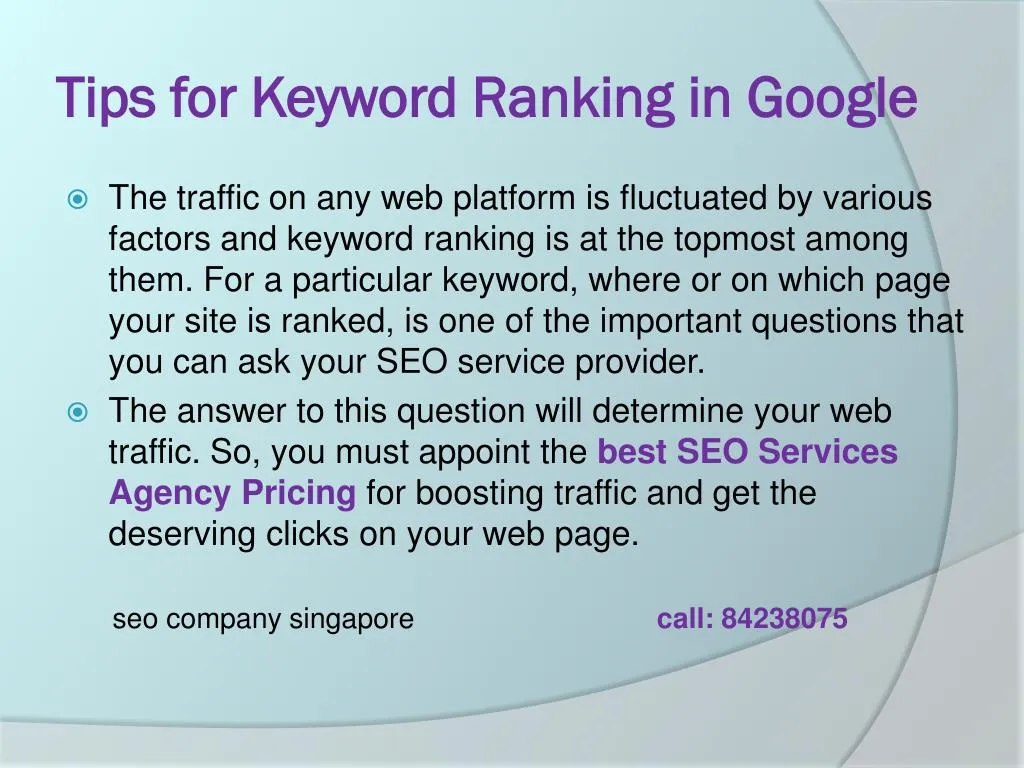 tips for keyword ranking in google