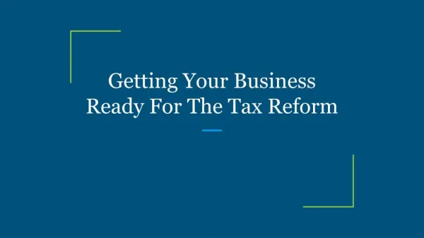 getting your business ready for the tax reform