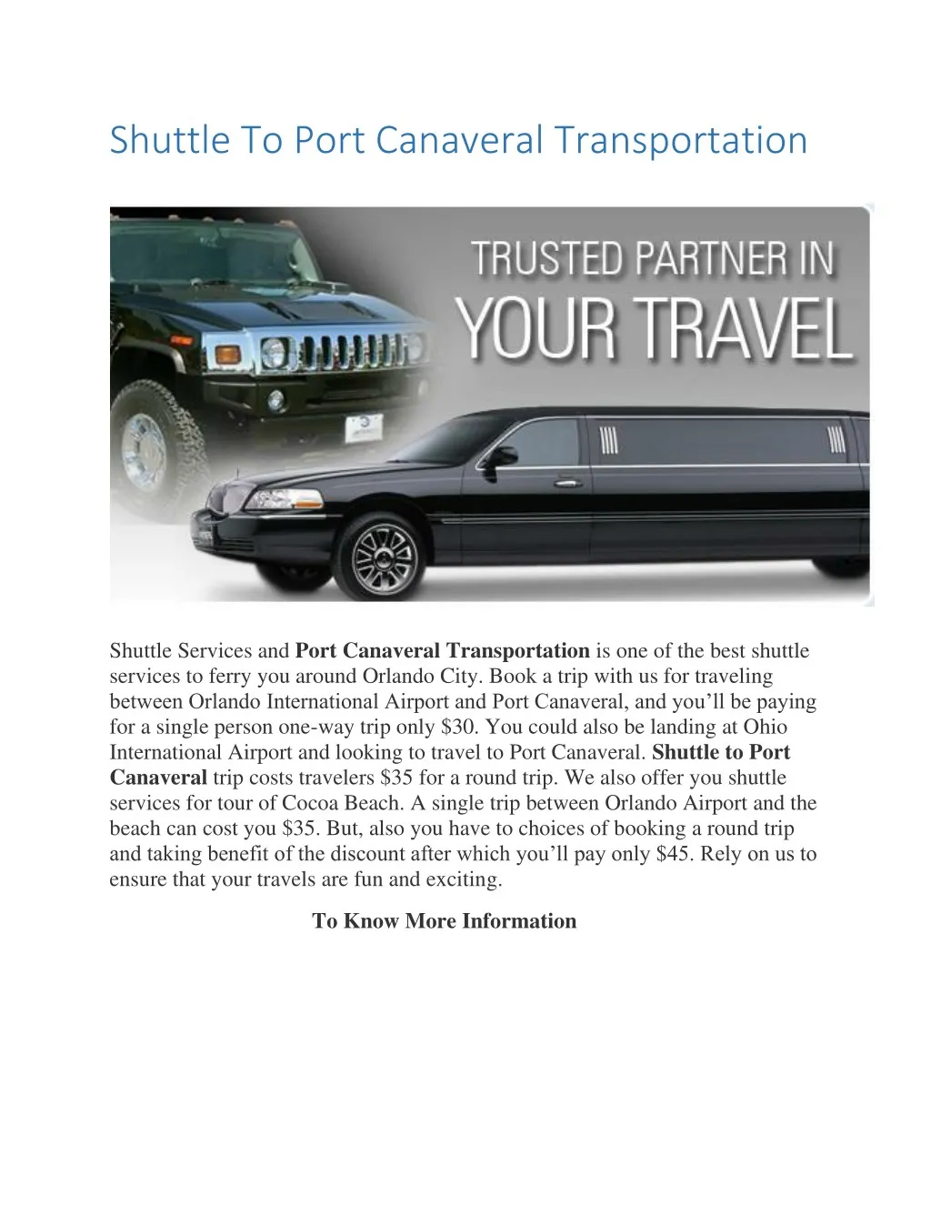 shuttle to port canaveral transportation