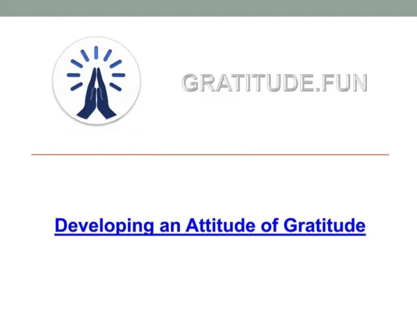 Developing an Attitude of Gratitude