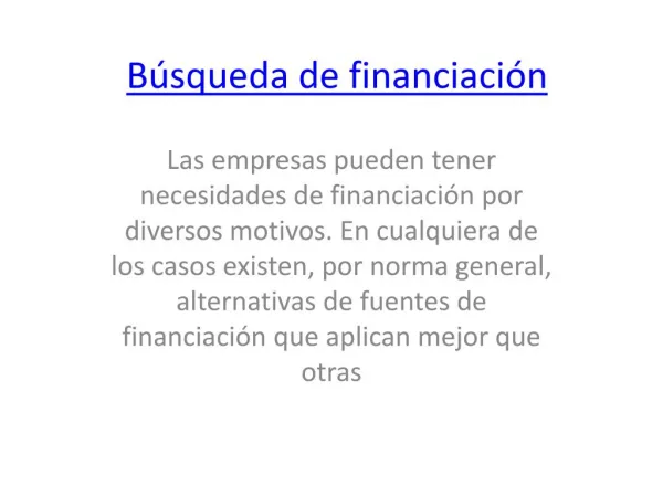 b squeda de financiaci n