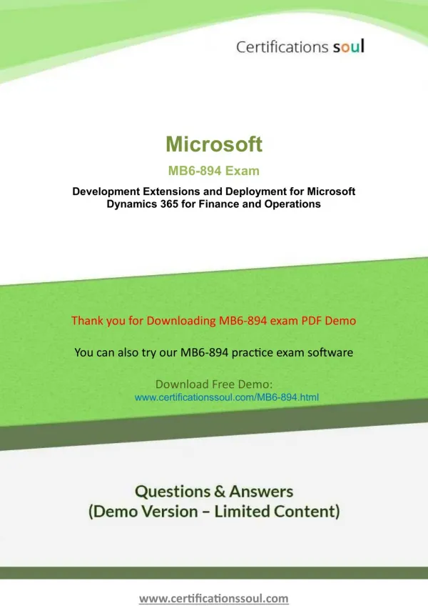 Microsoft MB6-894 Microsoft Dynamics Exam Dumps