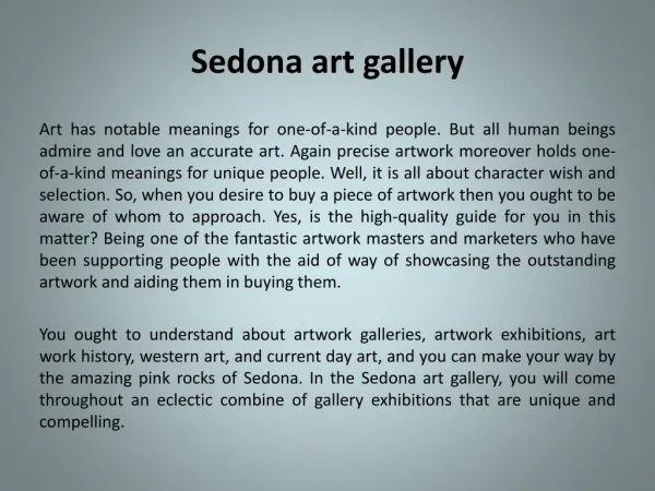 What Everyone Must Know about Sedona art gallery?